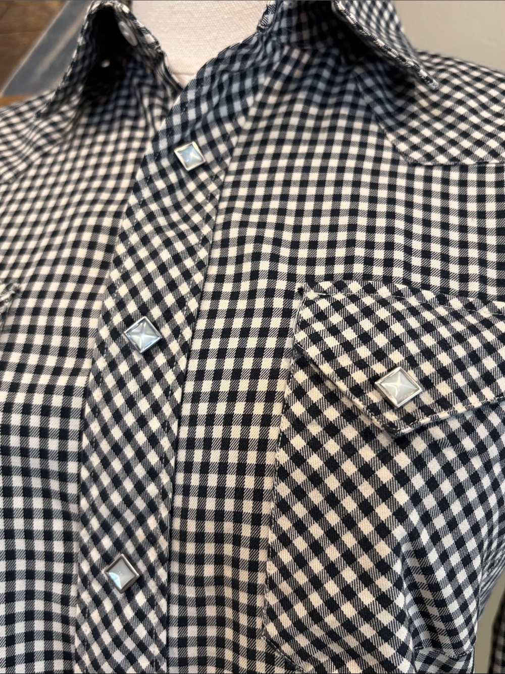 Ralph Lauren Black and White Gingham Button-Down Shirt - Picture 5 of 15
